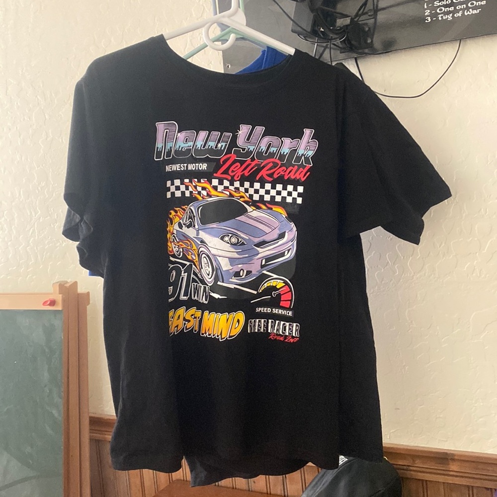 Shein black car shirt